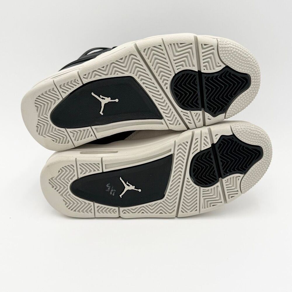 Nike Air Jordan 4 RM Black Light Bone Suede Low Lace Up Big Kids Sneakers Athlet - Picture 13 of 13